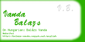 vanda balazs business card