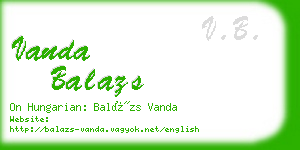 vanda balazs business card